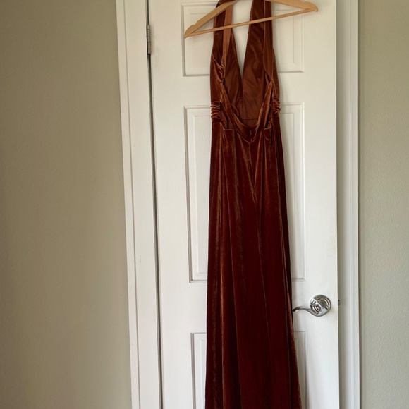 Revelry - Dylan Velvet Dress, Rust - Picture 7 of 11